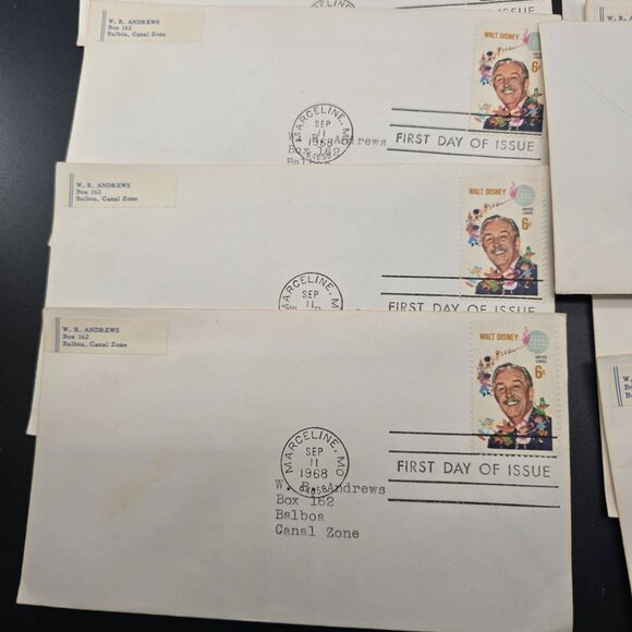 Walt Disney 1968 First Day Of Issue Envelopes Lot Of 17 Stamps Postmarks LI3008 - Picture 8 of 9